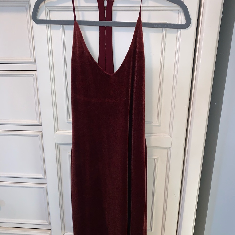 Burgundy Velvet Dress